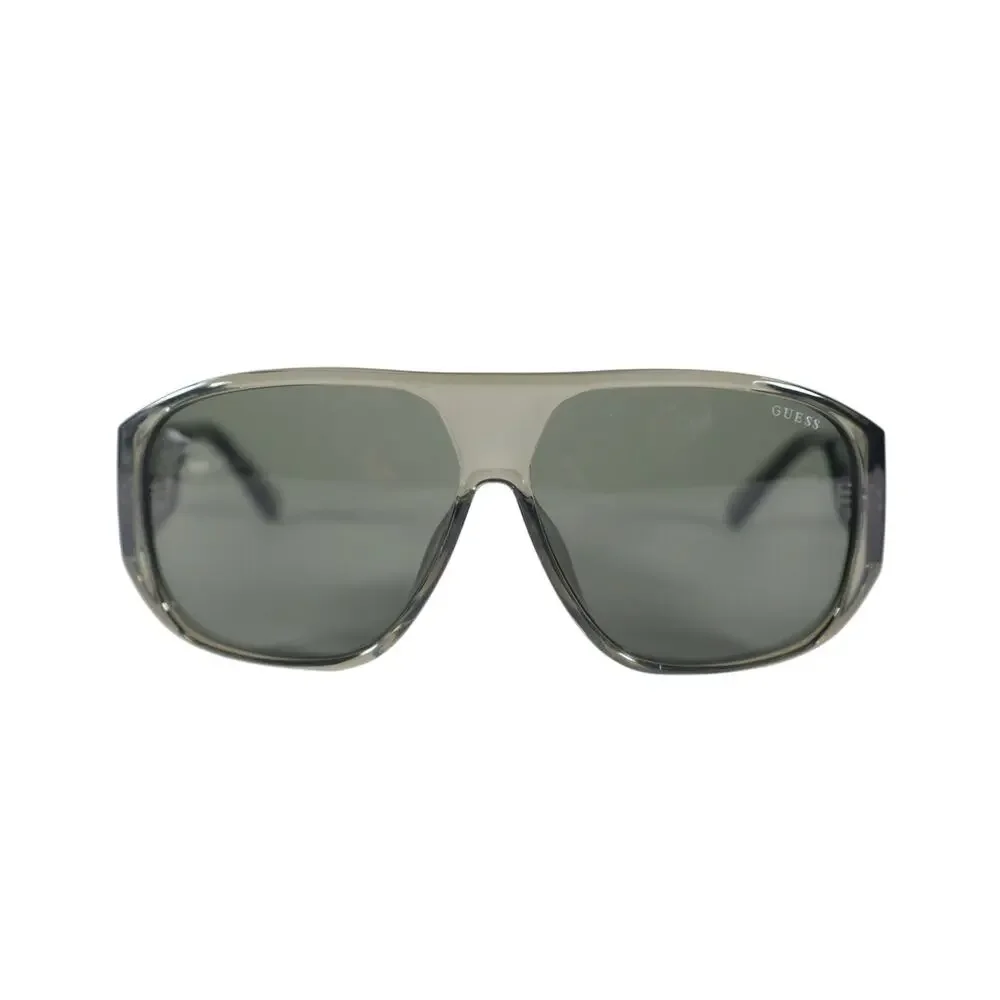 GUESS Oversized Aviator Shield Sunglasses - Green Transparent Grey Lens - NWT